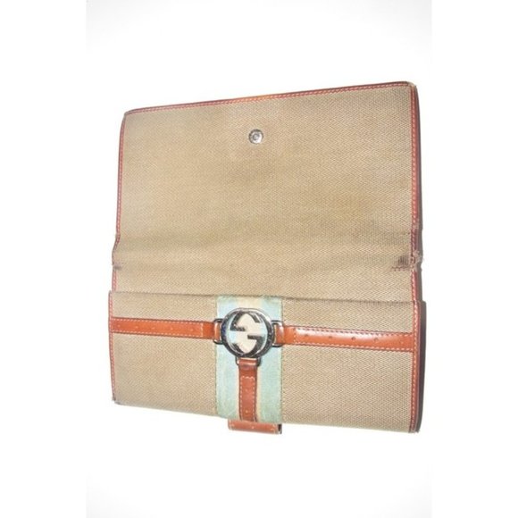 Gucci RARE Web Reins Britt Blondie Khaki Canvas - Picture 10 of 11